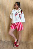 Short streep - Roze-rood
