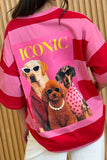 T-shirt iconic - Roze-rood