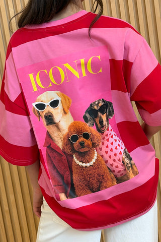 T-shirt iconic - Roze-rood