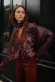 Blouse Stip Bordeaux