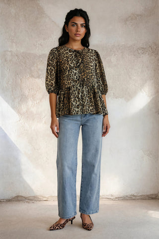 Blouse met strikjes - Panter